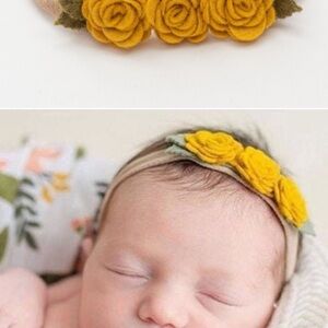 Charming Yellow Rose Baby Headband